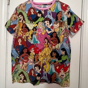 Cakeworthy Disney Princess Characters Allover Print T-Shirt Large